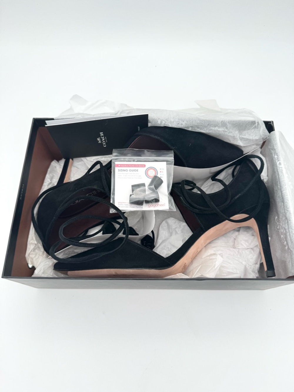 Coach Shae Lux Black Suede Heels - Picture 14 of 16